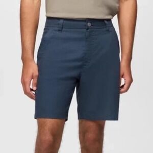 Prana Furrow Short 11" Thundercloud Blue Hemp Blend Men's 31 New With Tags